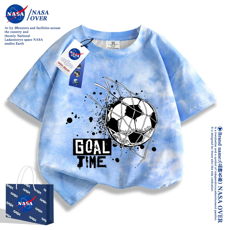 NASA 2025新款儿童夏季男童短袖T恤纯棉上衣中大童夏装半袖打底衫