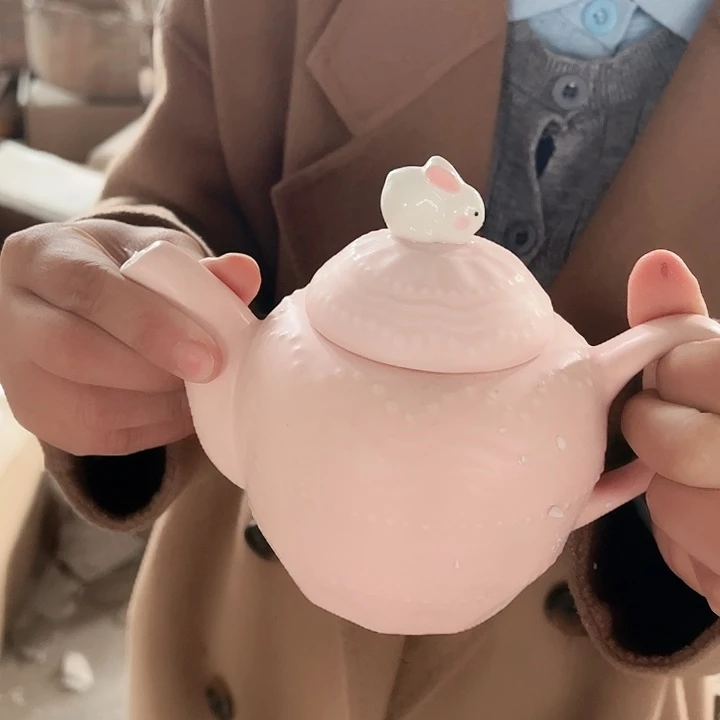 粉色白兔霞壶壶一只装