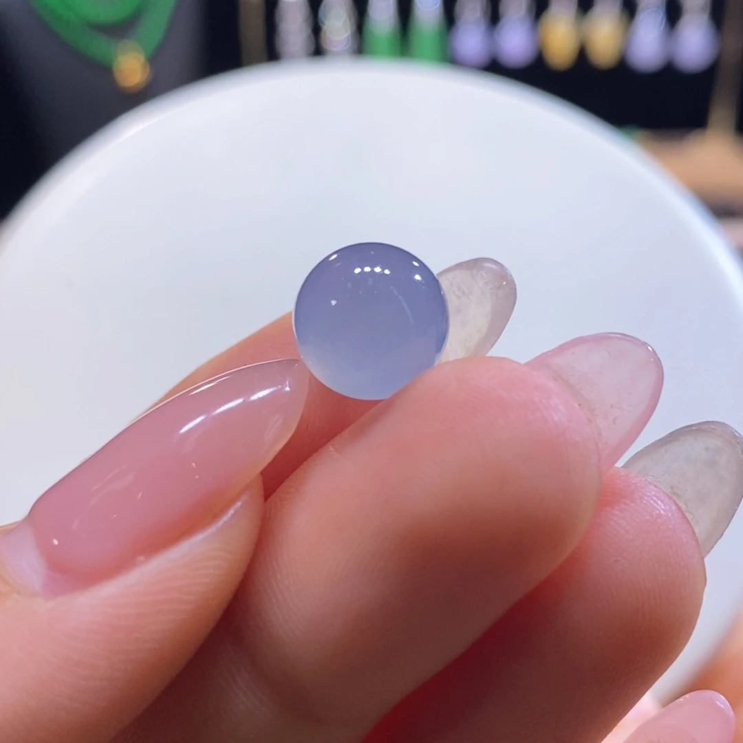 翡翠未镶嵌吊坠(不含链)翡翠冰蓝紫圆珠