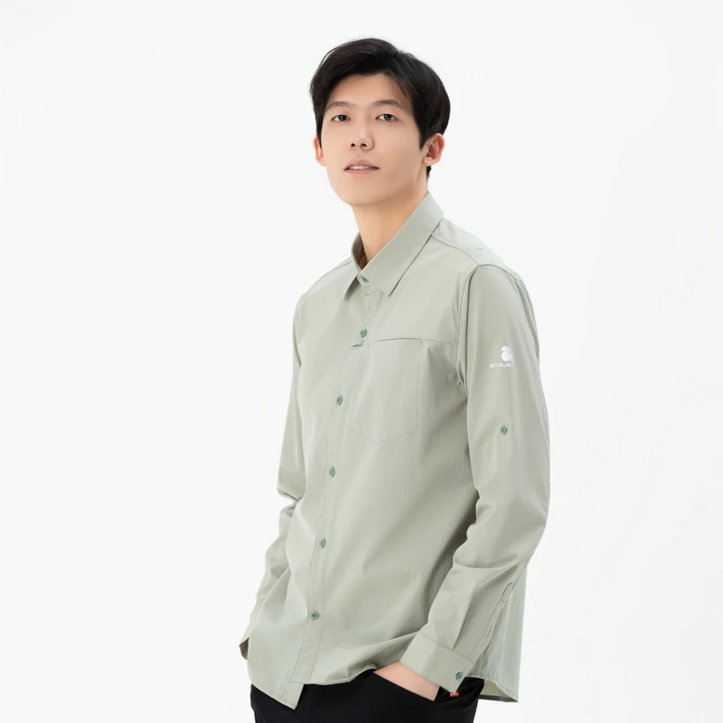 思凯乐高品质男女休闲速干弹力户外长袖纯色衬衫
