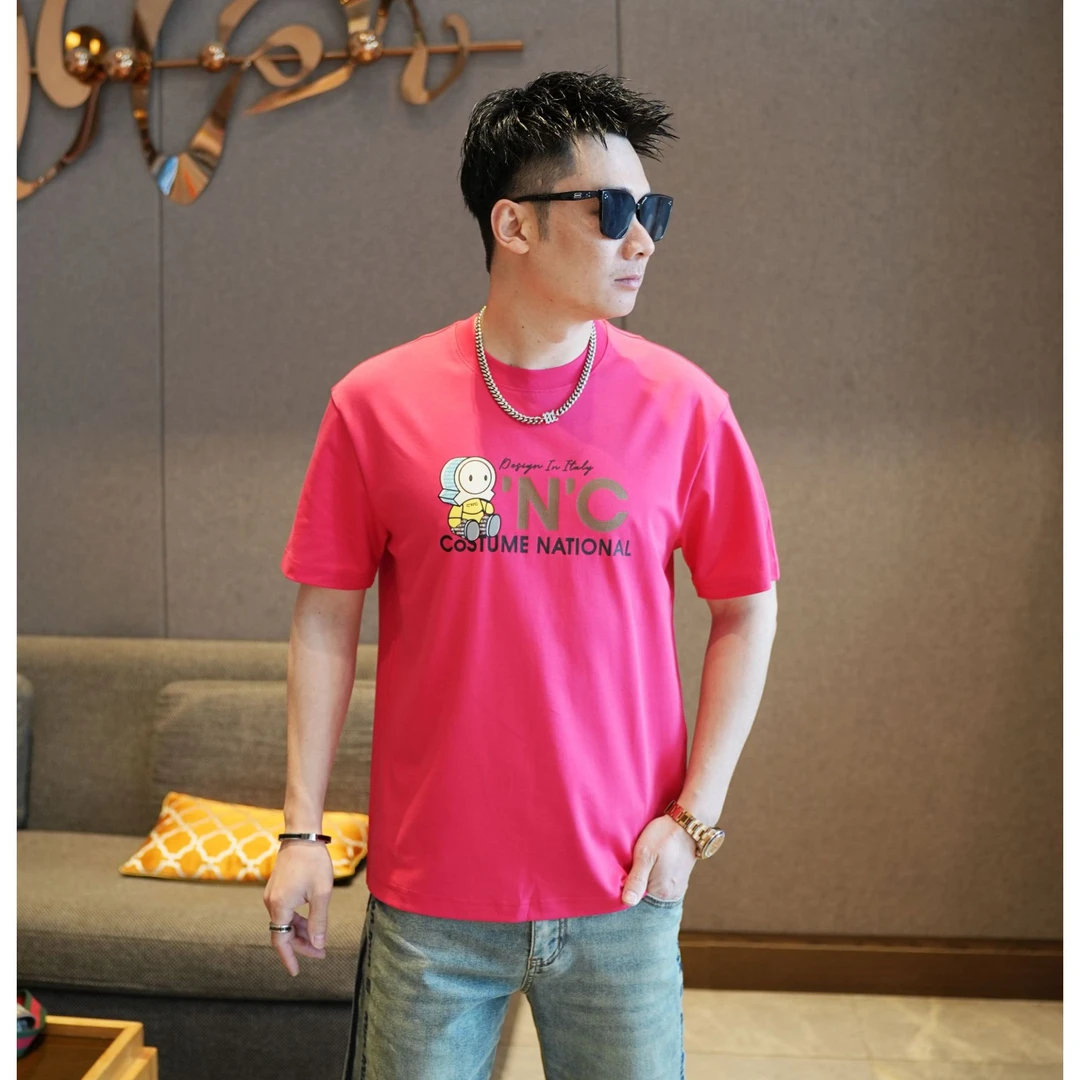 2025夏季男士卡通印花短袖T恤高端潮流圆领半袖时尚休闲百搭上衣