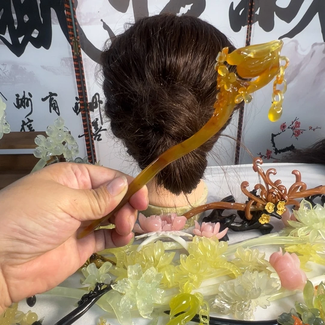 草***莓定制蛇纹石玉毛货发饰