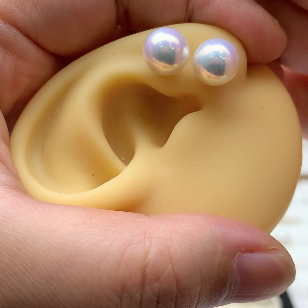 淡水珍珠耳饰18K金镶嵌静*婧