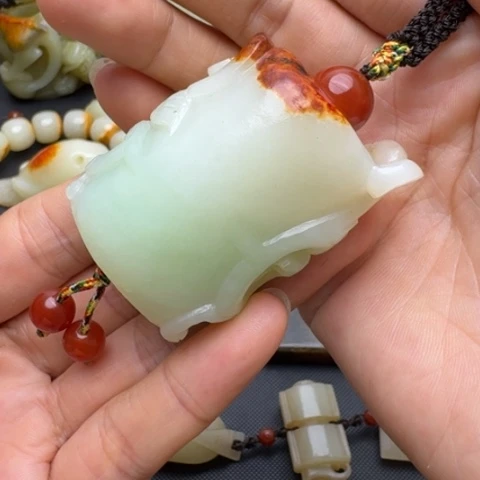 和田玉未镶嵌挂件桂*