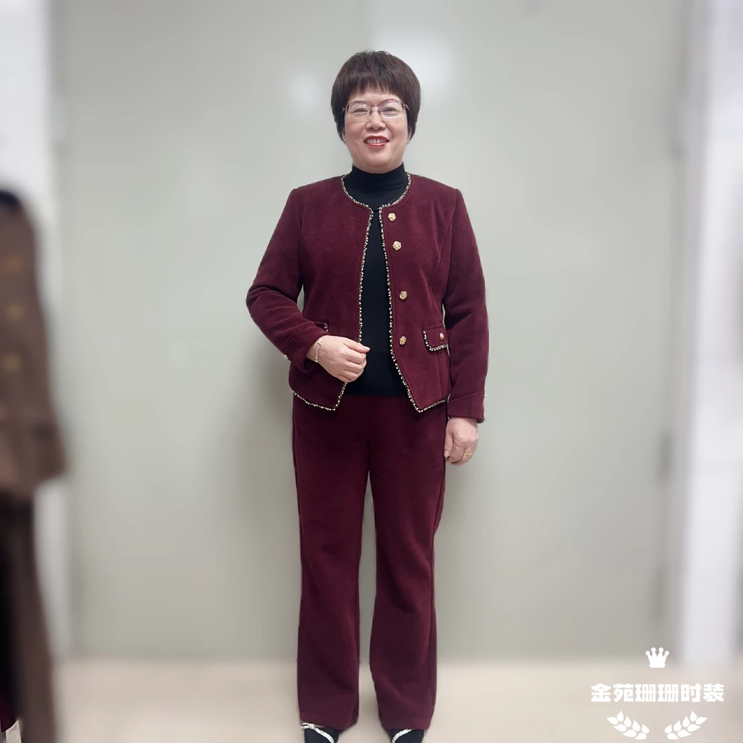 秋冬季新款女法式小香风修身高级套装时尚气质显瘦两件套厚款