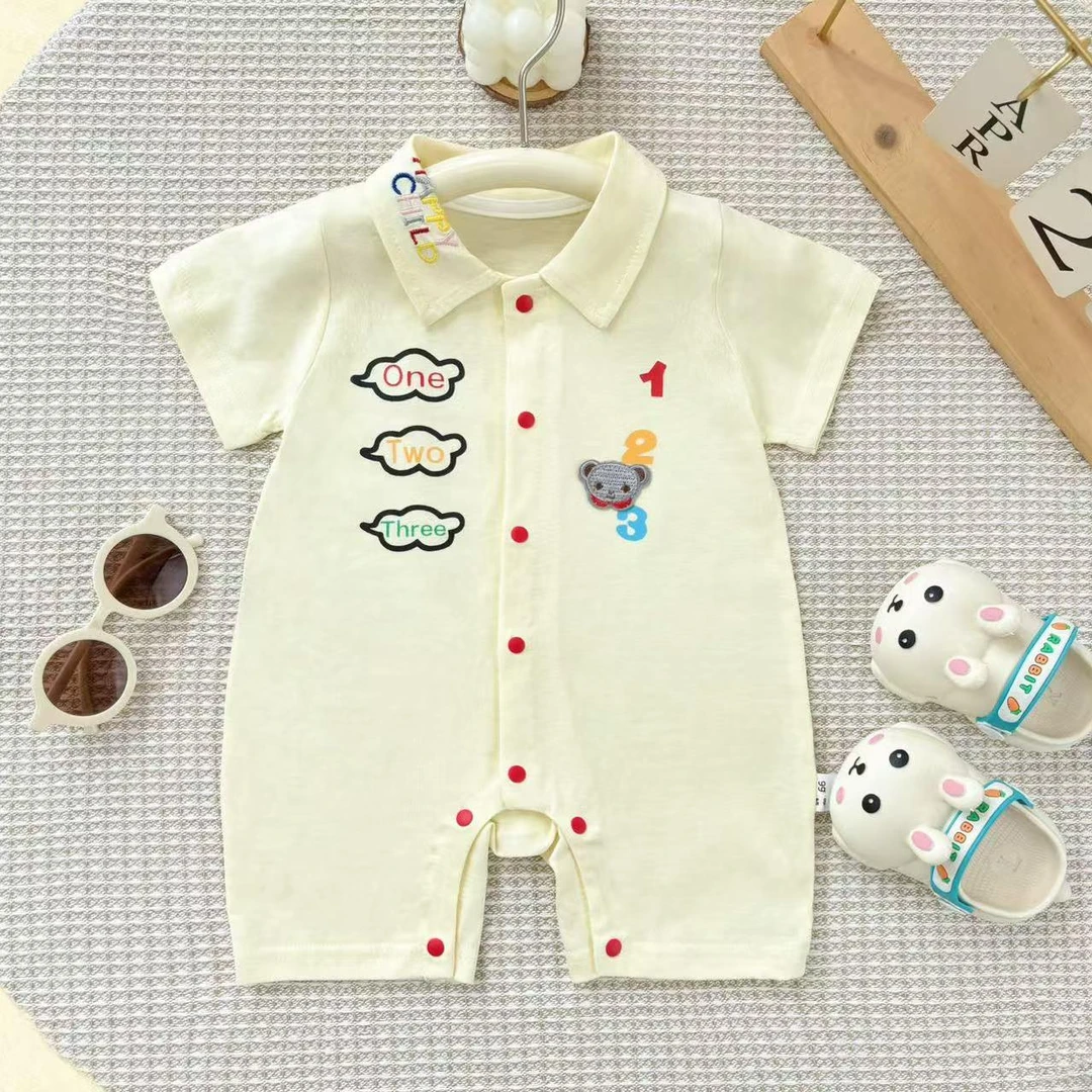 c【哈基米】夏天新生婴儿衣服男女童洋气短袖外出服宝夏季连体衣ly