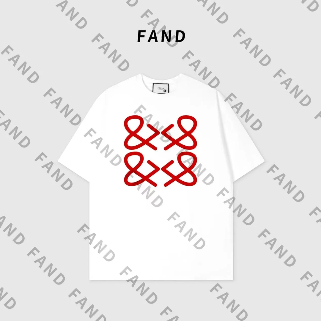 FAND依依【UVi】2025新款夏季情侣装印花宽松圆领短袖T恤
