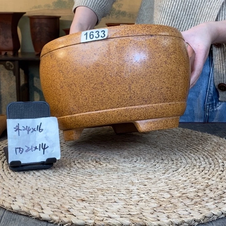 花盆紫砂 特惠柴烧大鼓盆1633