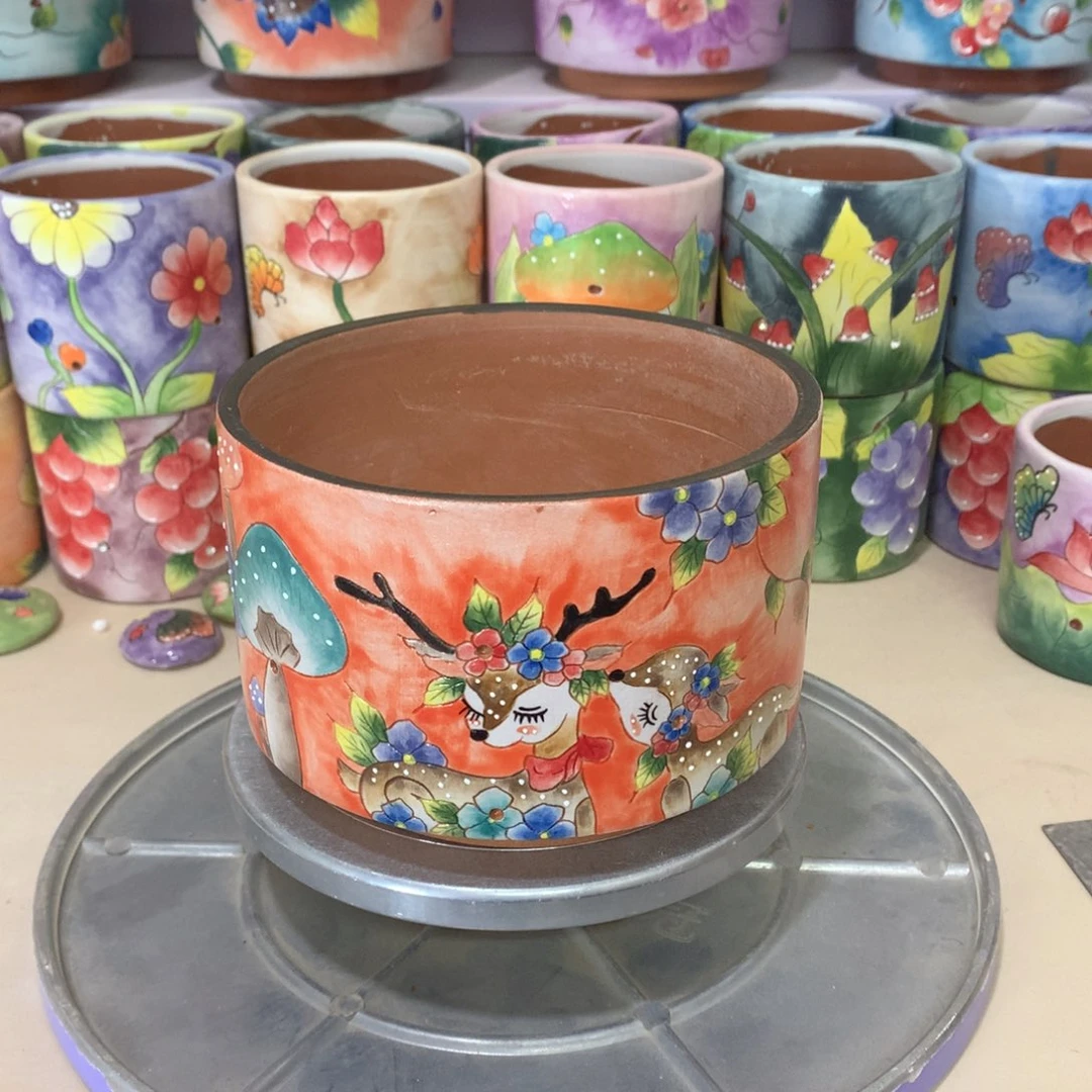 福利花盆，手绘花盆