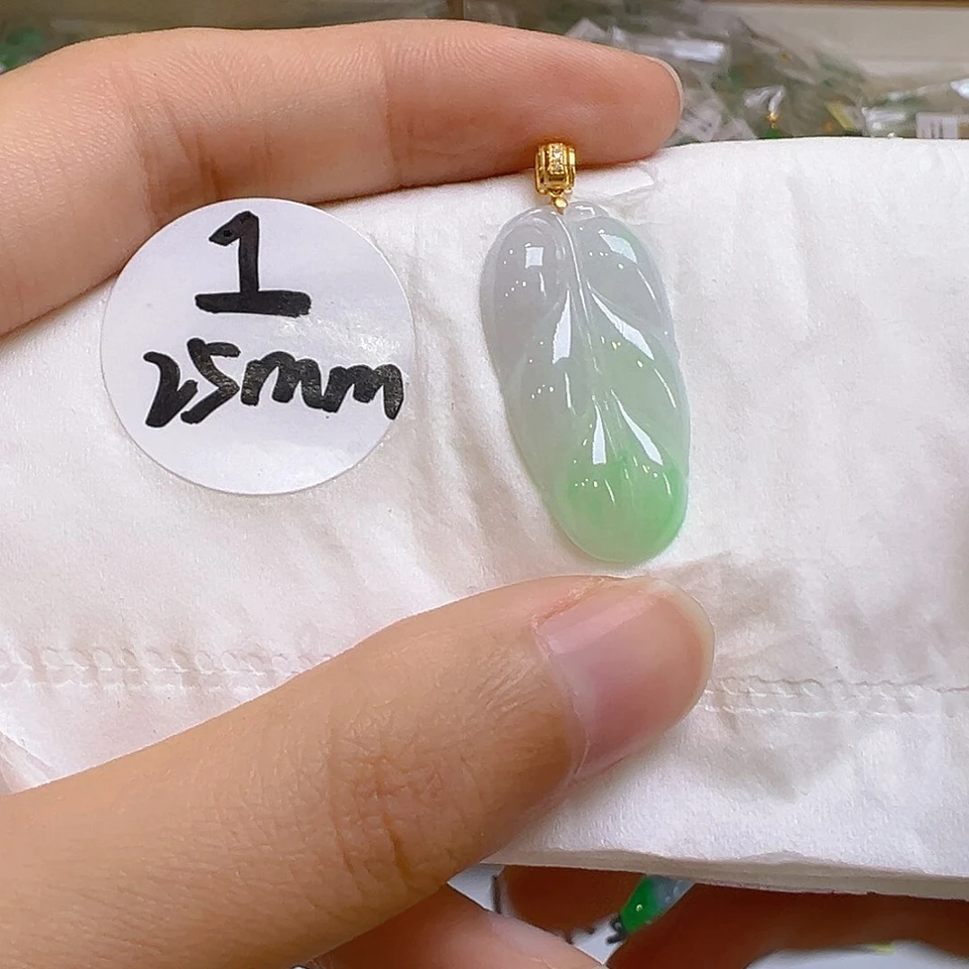 翡翠18K金镶嵌吊坠(不含链)翡翠