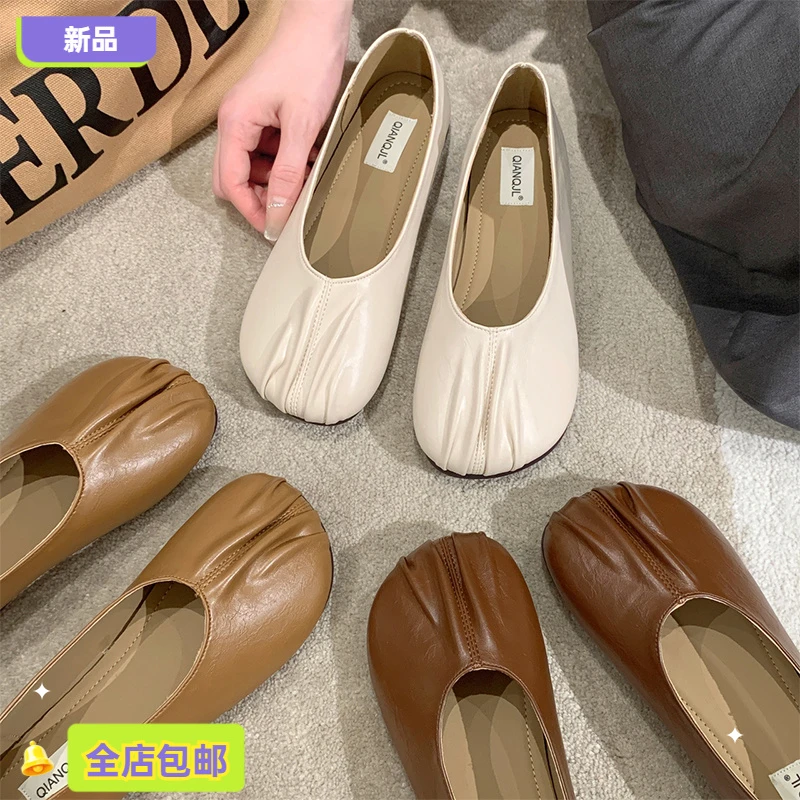 【万达撤柜】奶奶鞋女平底2025年新款韩版百搭孕妇鞋防滑软底单鞋四