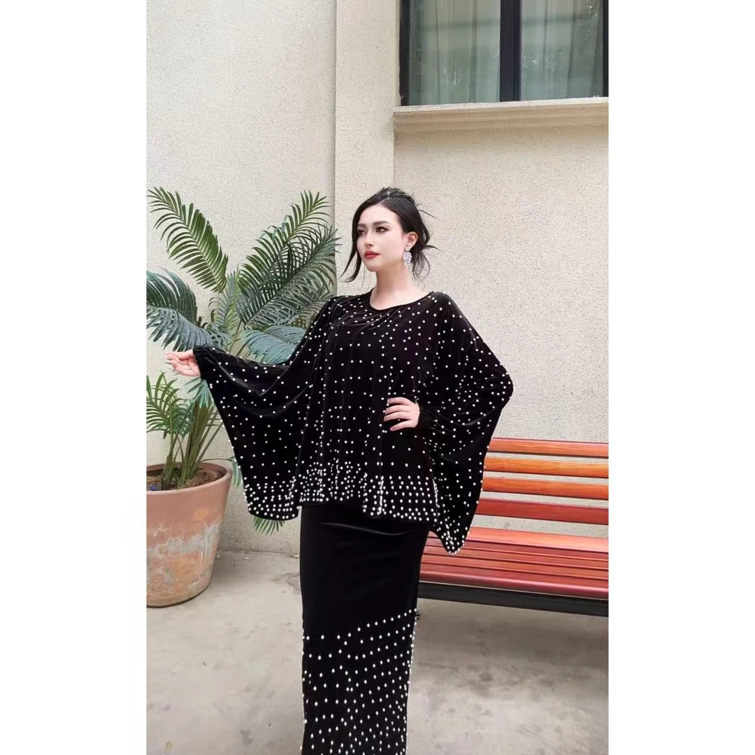 5887【包邮)重工珍珠镶嵌两件套套装