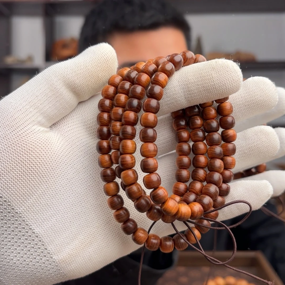 手串/手链柏木（崖柏）7.8老型108颗甜香蚕丝纹