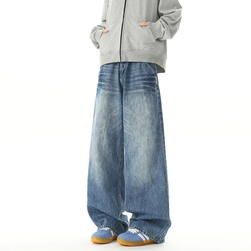 美式复古cleanfit水洗春秋手缝男女款直筒宽松潮牌休闲复古长裤