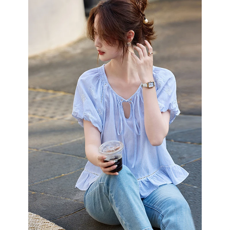 气质短袖衬衫SXCS25079