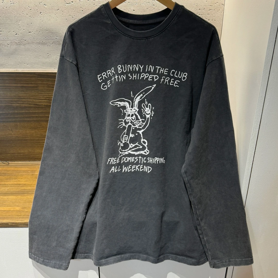 【典雅莫兰】休闲打底圆领长袖T恤卡通字母百搭宽松女上衣