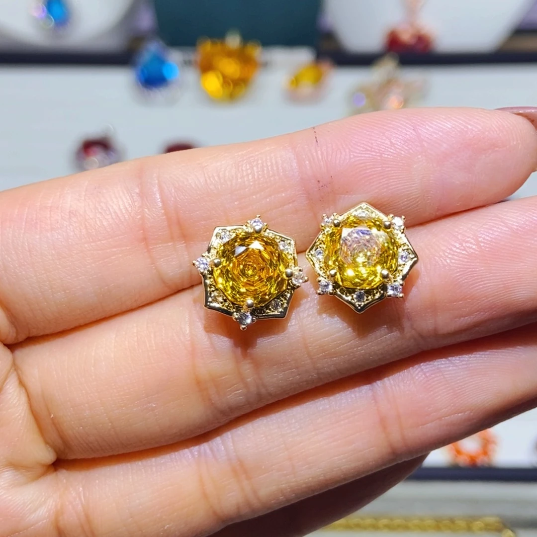 银S925镶嵌耳饰紫晶