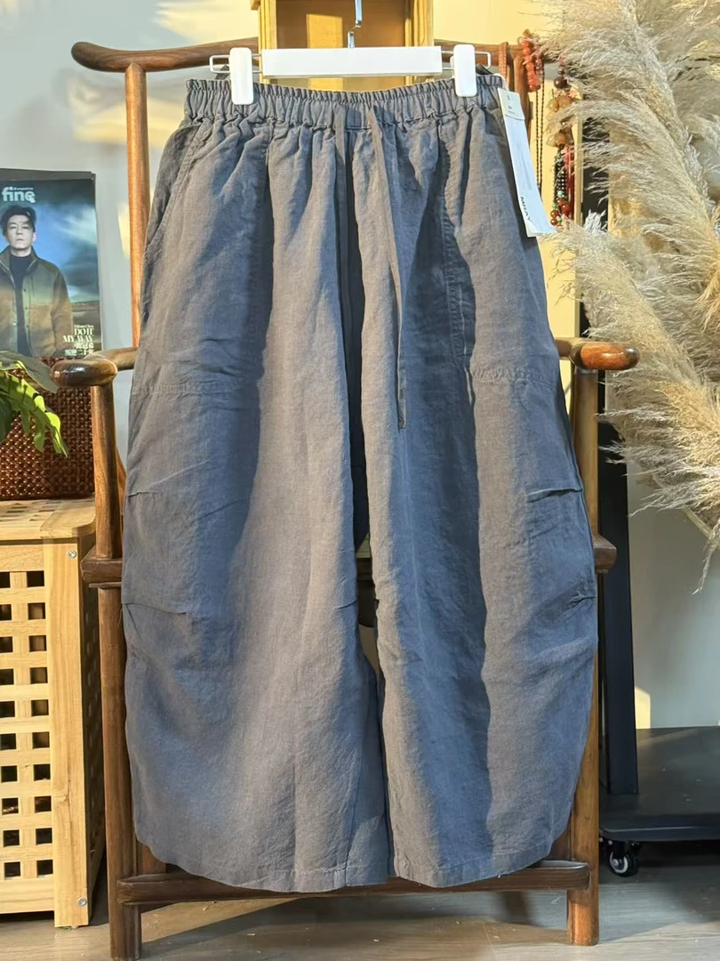 【云目悠悠】秋季汉麻新款百搭休闲女士裤-20251205-2001