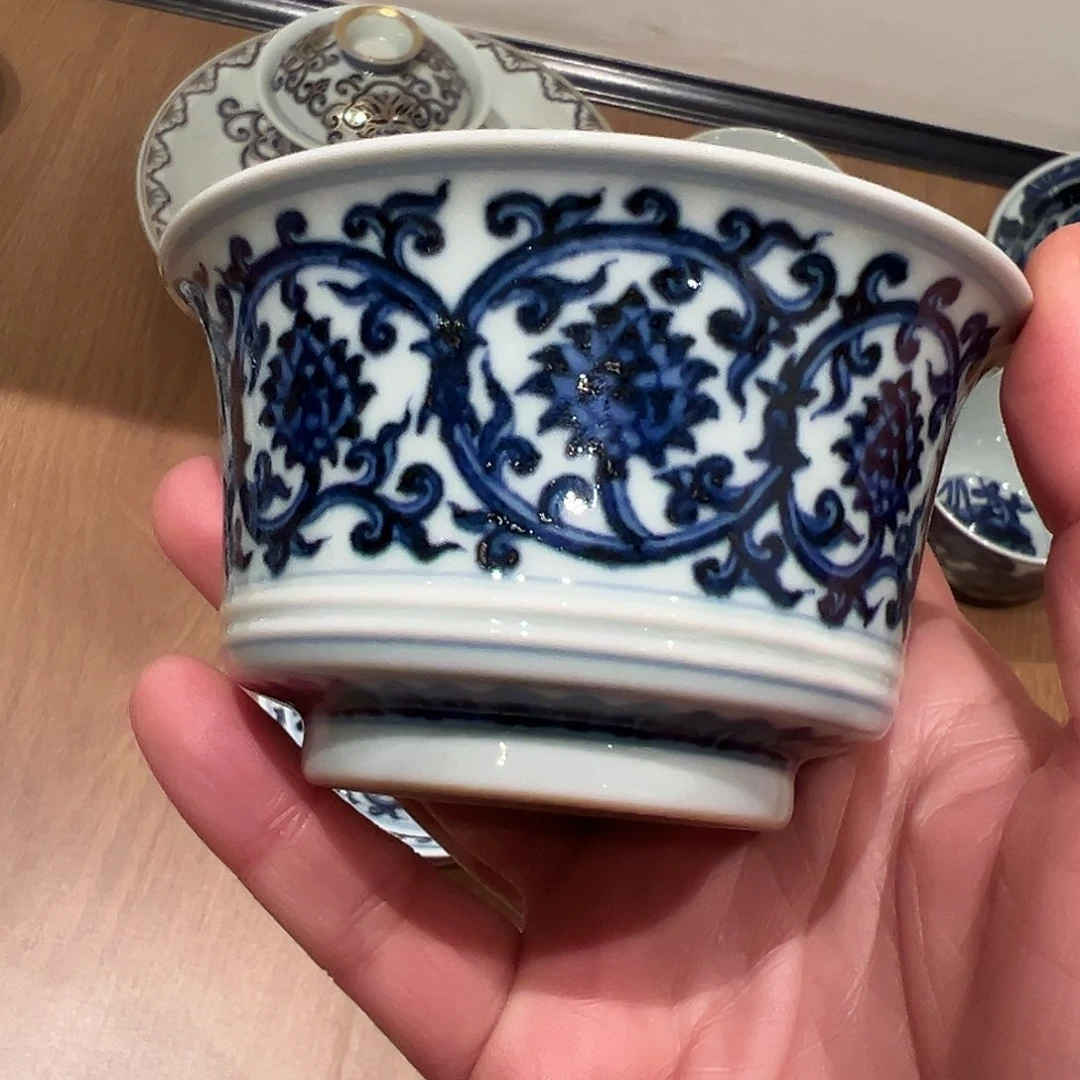 景土柴窑缠枝马蹄杯杯杯