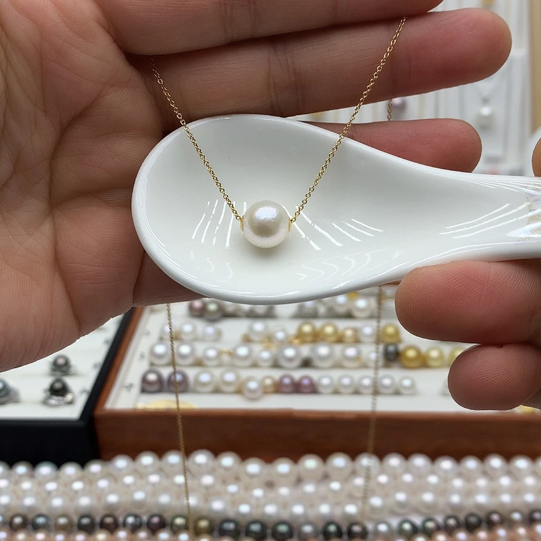 吊坠(不含链)银S925镶嵌淡水珍珠