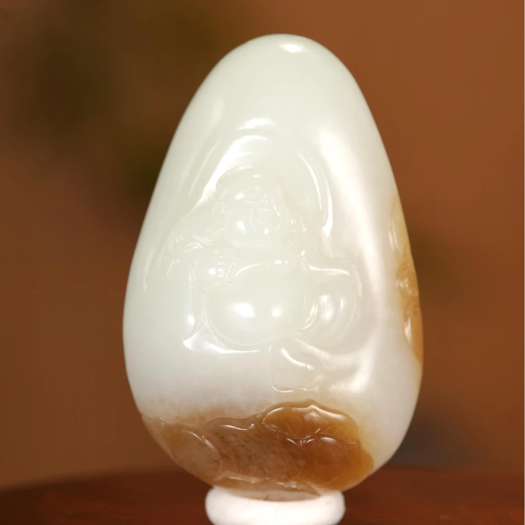Lot21.和田糖白玉弥勒吊坠/160198/拍宝