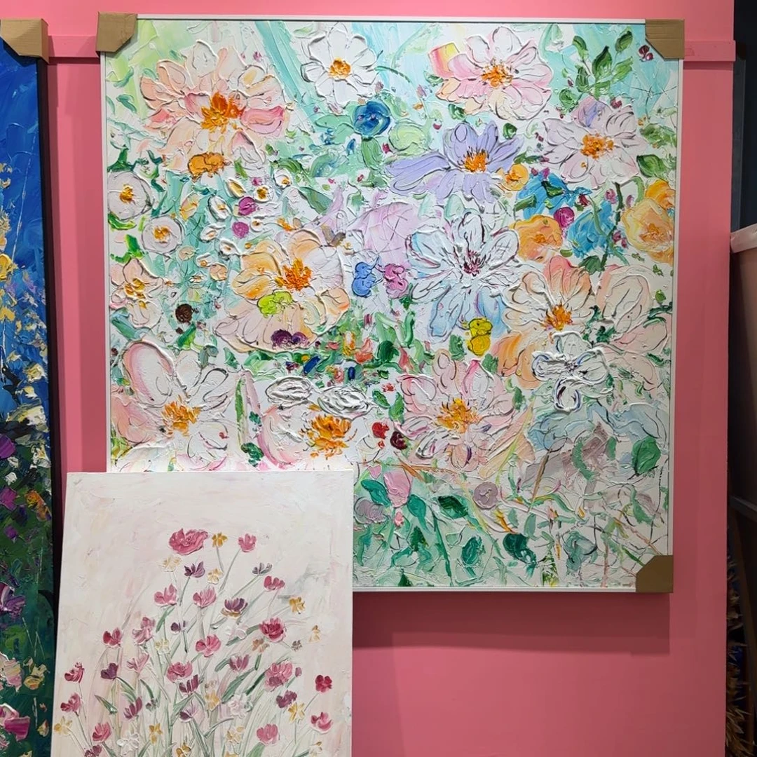 安***怡竖款纯手绘油画作品