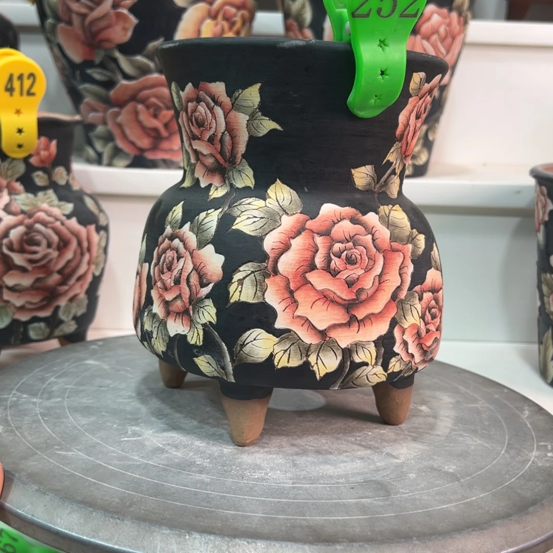 花盆紫砂手绘花盆252