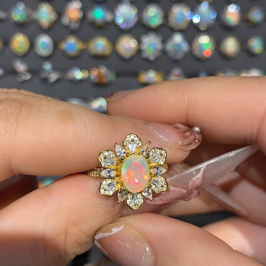 欧泊银S925镶嵌戒指