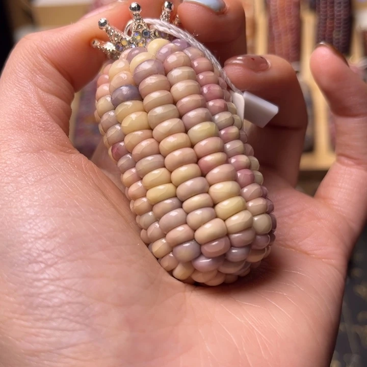 文玩玉米实色粉色