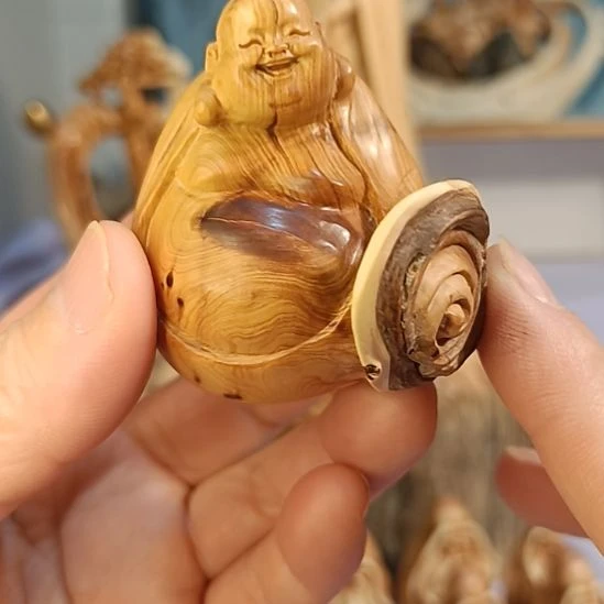 柏木（崖柏）太行崖柏笑佛手把件