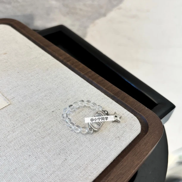 铜合金仿水晶戒指 猪鼻子星星透明zz戒指JZ1826