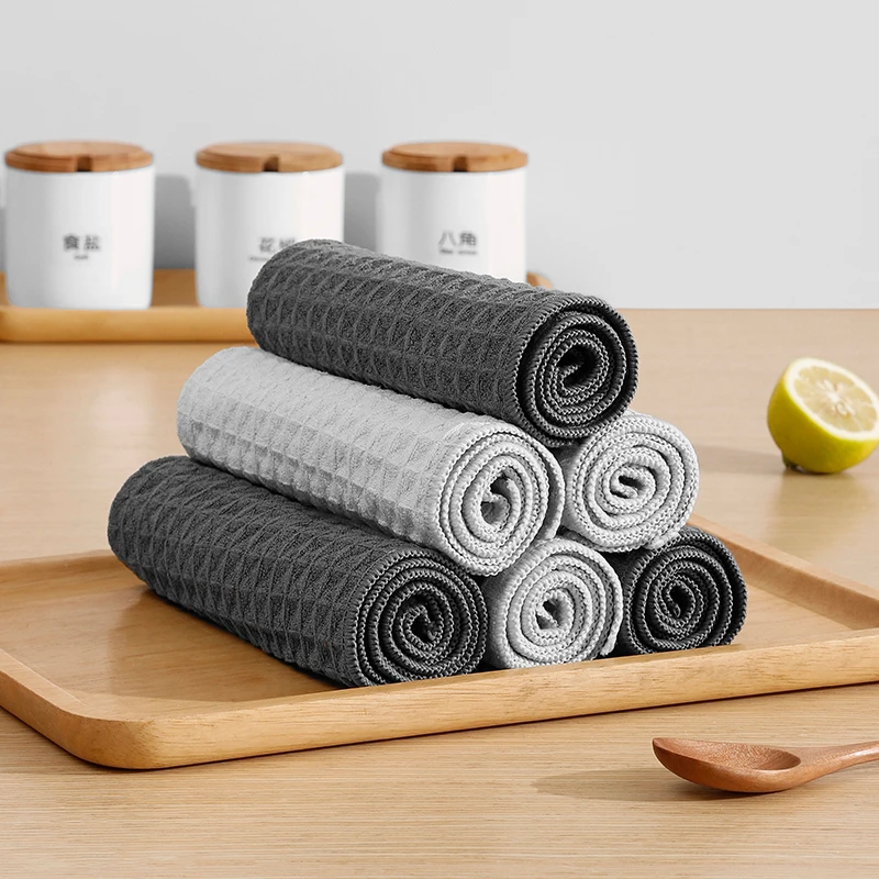 华夫格厨房抹布菠萝格抹布高效去污家用清洁布百洁布吸水洗碗抹布