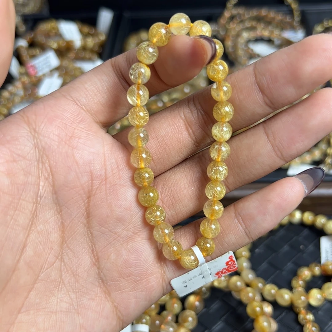 未镶嵌手链水晶天然金发晶