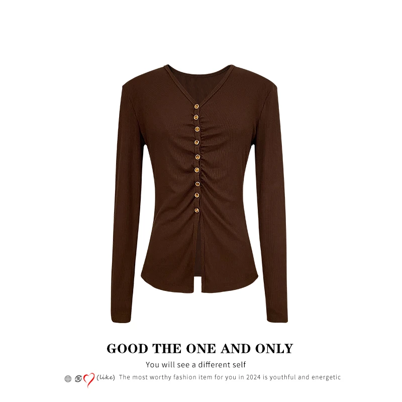 【魅力暖韵】时尚高级别致V领针织衫301076