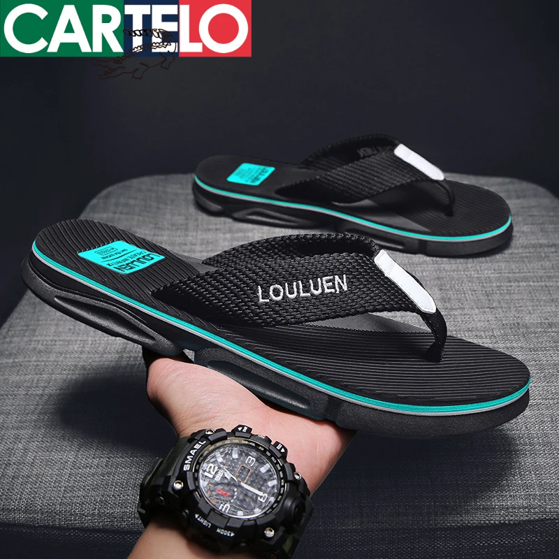 卡帝乐鳄鱼夏季男士高档外出拖鞋耐磨沙滩凉鞋外穿凉拖人字拖防滑