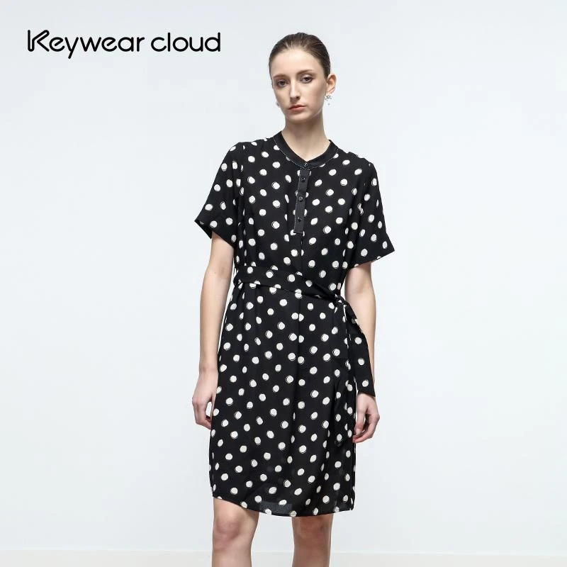Keywearcloud奇威心形波点连衣裙