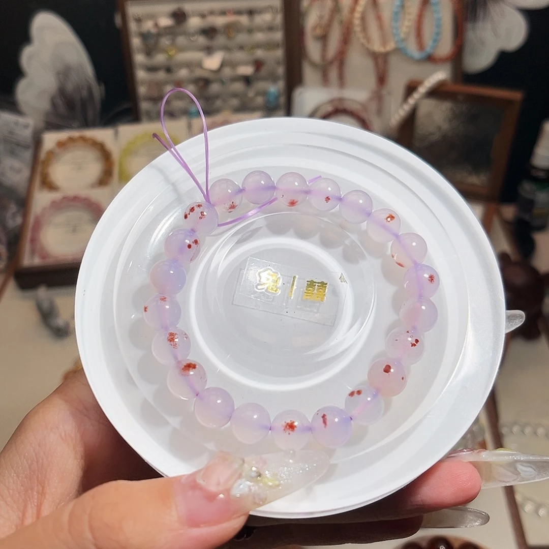s***卷未镶嵌手链水晶8m朱砂伴生