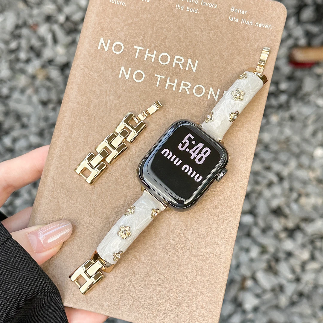 轻奢千金感手镯表带适用iwatchS11手表applewatchS10苹果手表配件