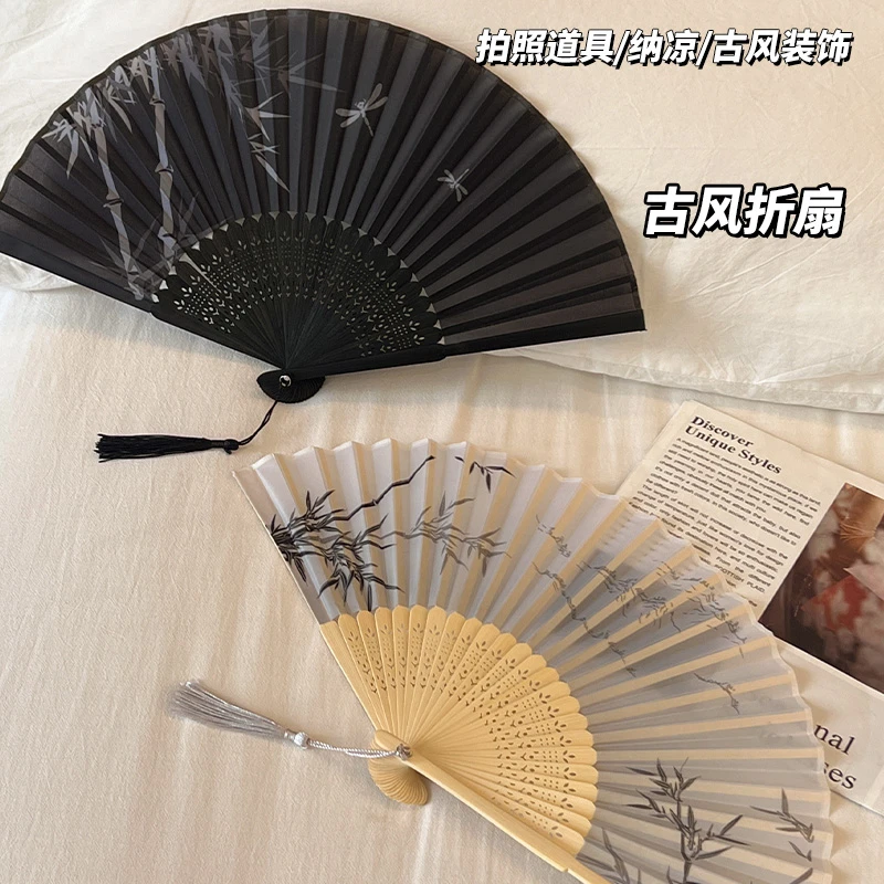 古风扇子折扇中国风汉服女旗袍舞蹈跳舞儿童学生夏日随身折叠小扇