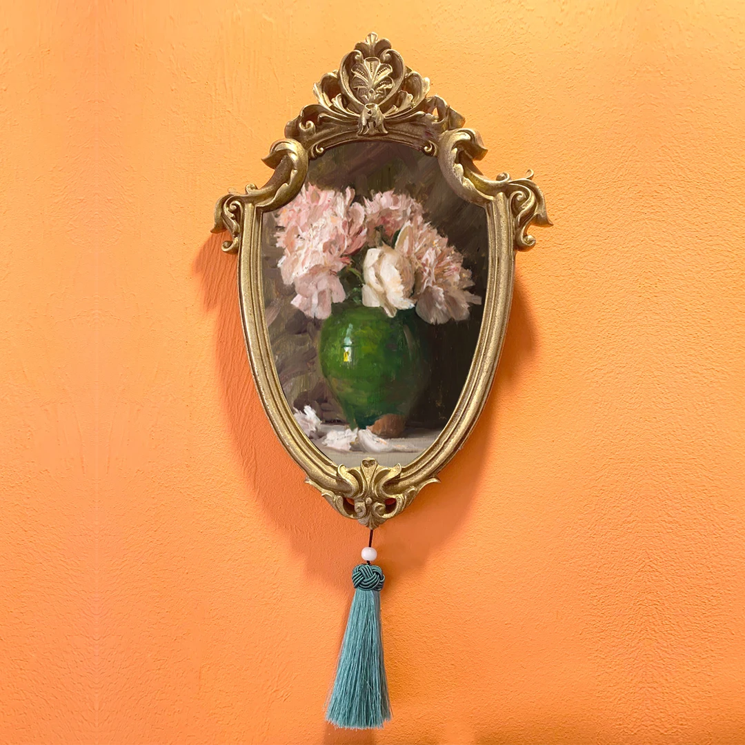 富贵花开欧式古典植物装饰画卧室客厅墙面喷绘方形有框画挂画