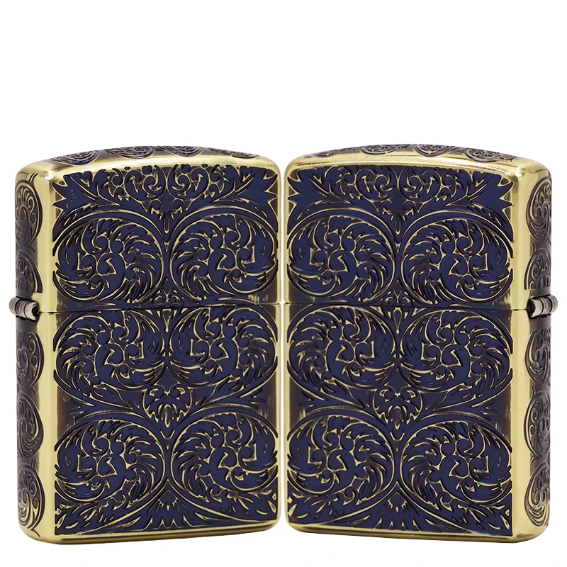 ZIPPO/之宝打火机烤蓝盔甲【幸福之花】原装正品煤油机DYJ1