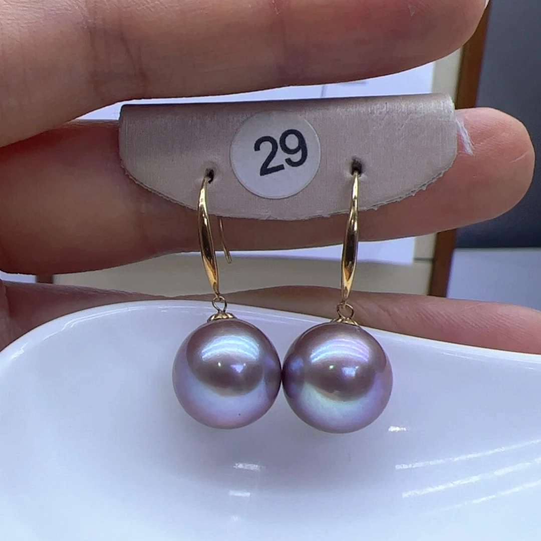 淡水珍珠耳饰18K金镶嵌