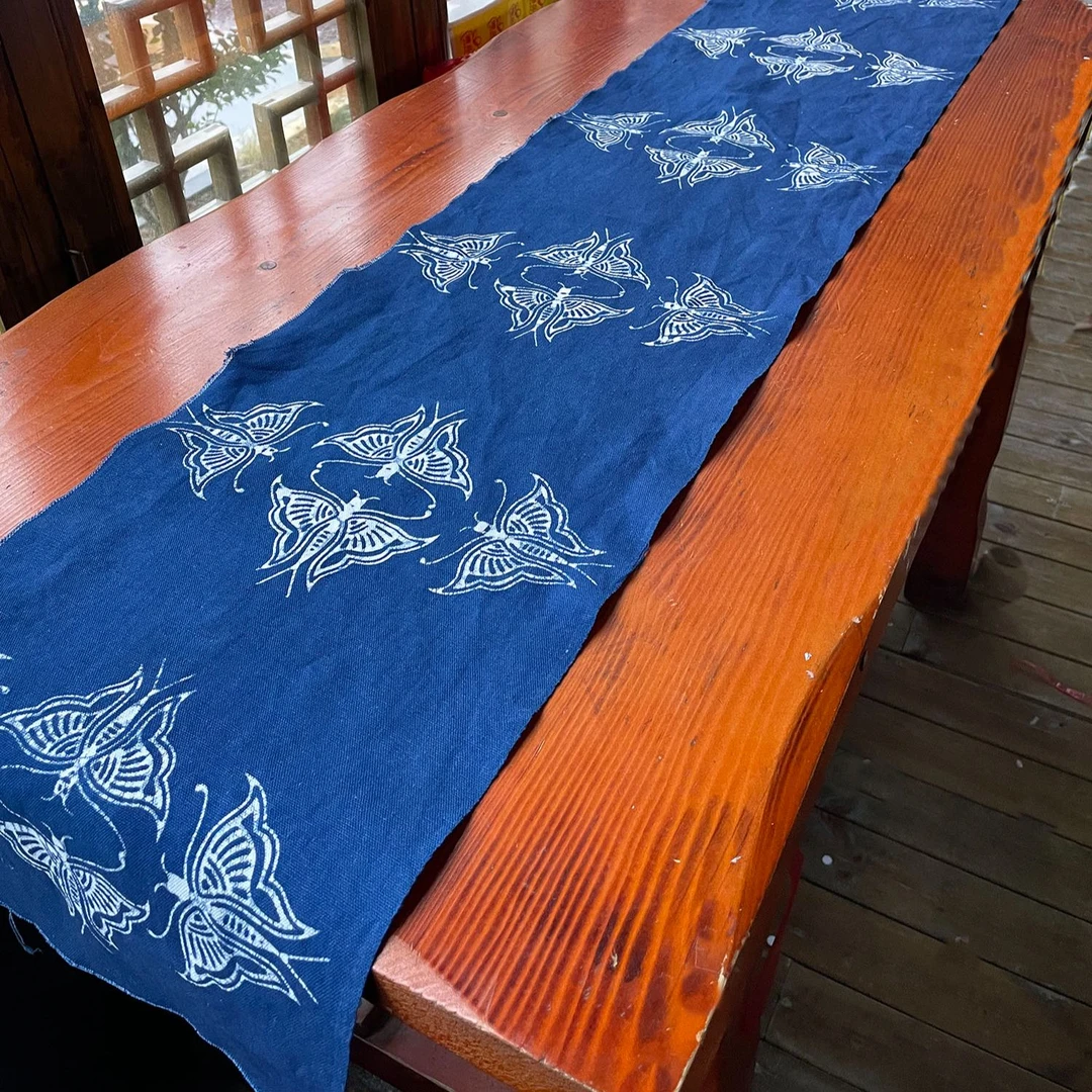 湘西蜡染门户手工蜡染蓝染 民族特色桌布桌旗缝纫布料手工DIY材料