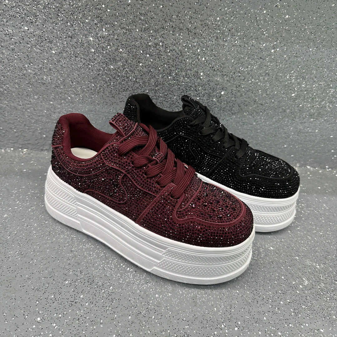 5582-2休闲鞋女鞋厚底透气小白鞋春夏百搭鞋系带夏季低帮松糕鞋