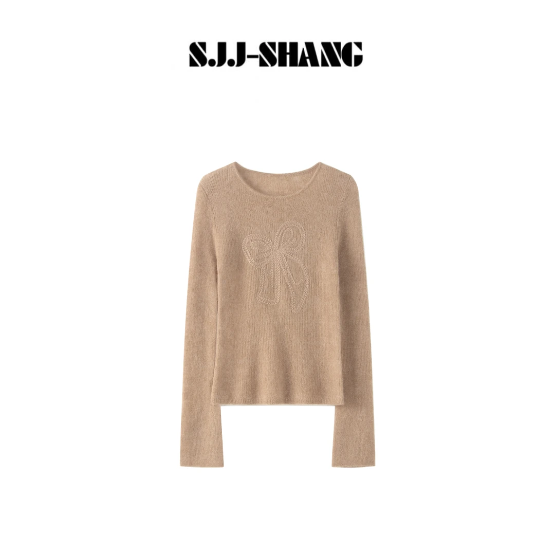 SJJ-SHANG【蝴蝶毛衣】澳洲进口羊毛羊驼毛重工绣花针织衫q135807p