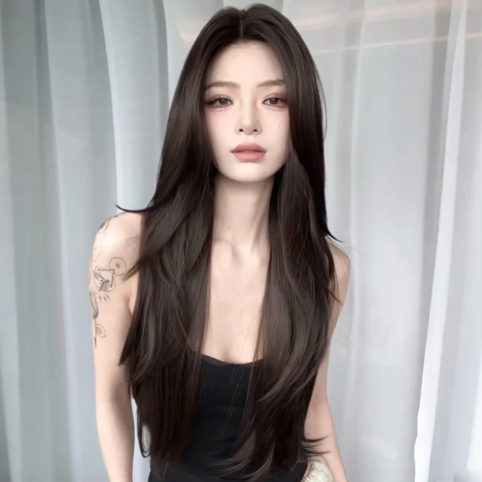 妍公子专属《浩存妹妹》自然黑色气质高层次大面积蕾丝假发头套女