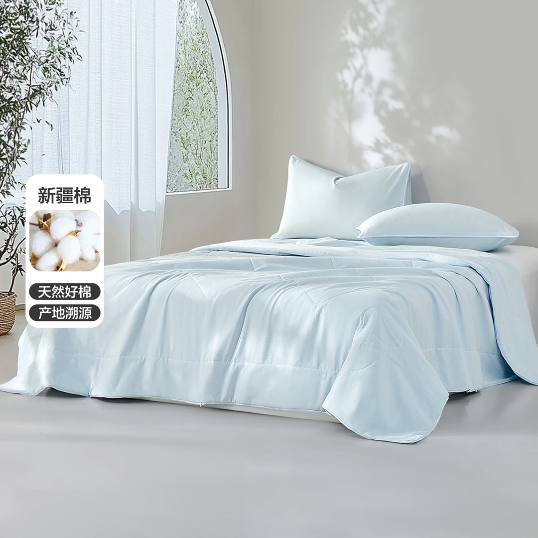 【水星心选】全棉柔软舒适亲肤A类抑菌云棉水洗棉花夏被