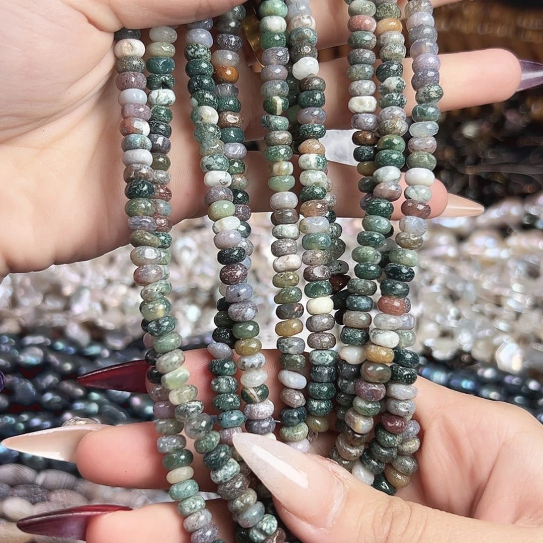 玛瑙/玉髓合金珠宝半成品b60 6.8m 水草算盘一条