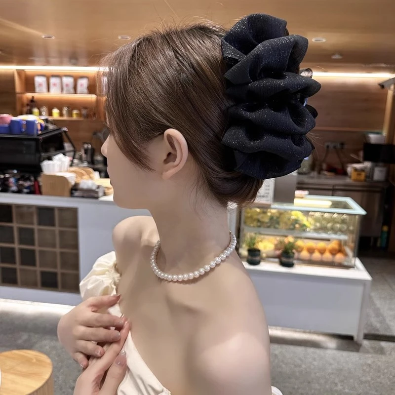 【花苞头】法式云朵优雅加长版泡泡夹简约高级感后脑勺气质抓夹发饰