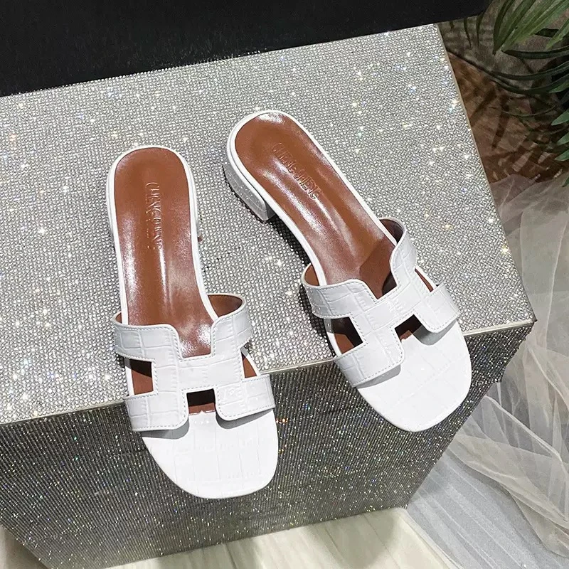 TG高定高三分粗跟2025夏季百搭凉拖高跟凉鞋女-555